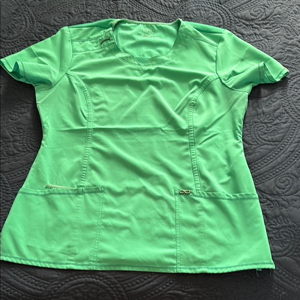 Vibrant Green Scrub Top